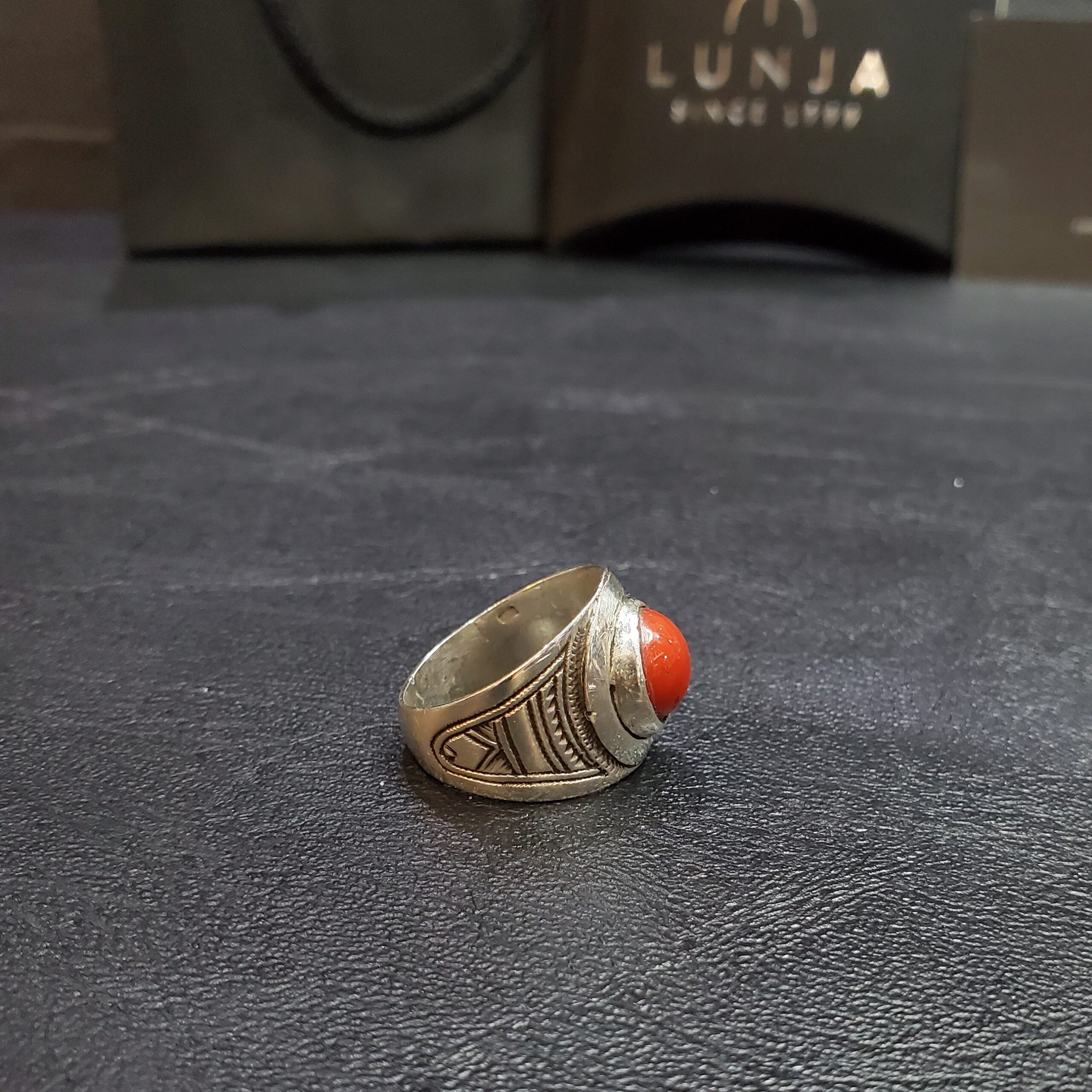 Bague Corail Rouge ronde