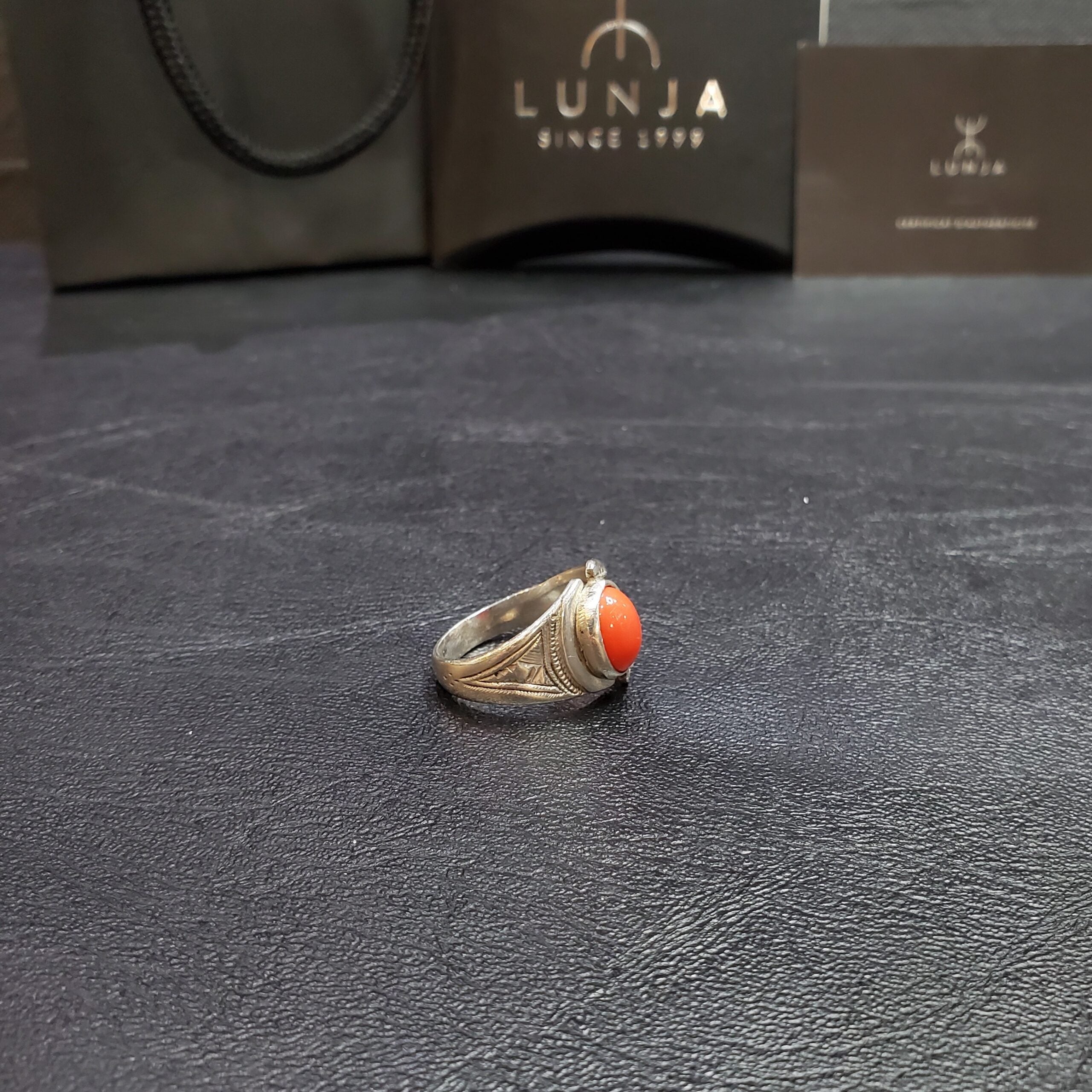 Bague Corail type orangé