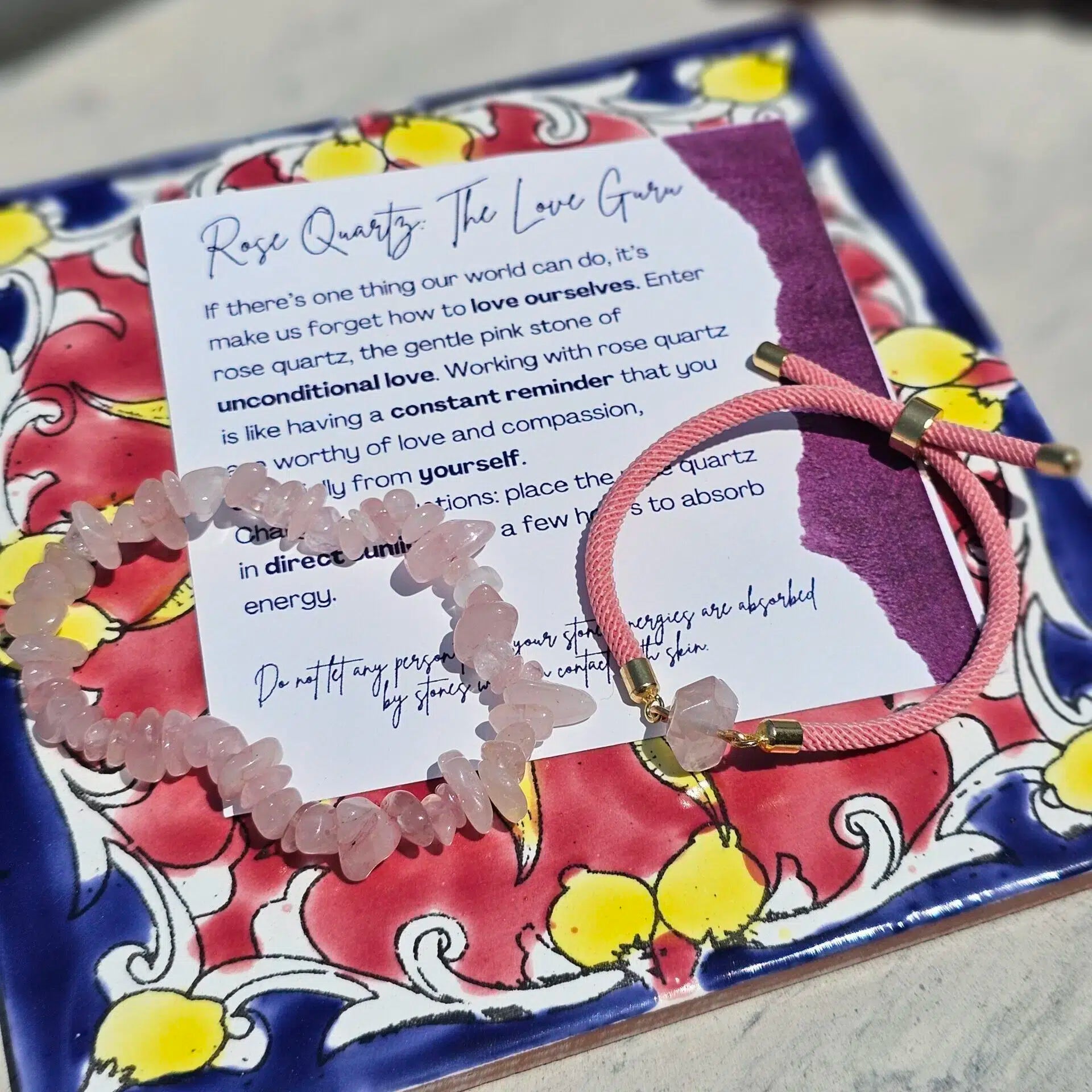 Bracelet Élégant Quartz Rose - Énergie et Sérénité