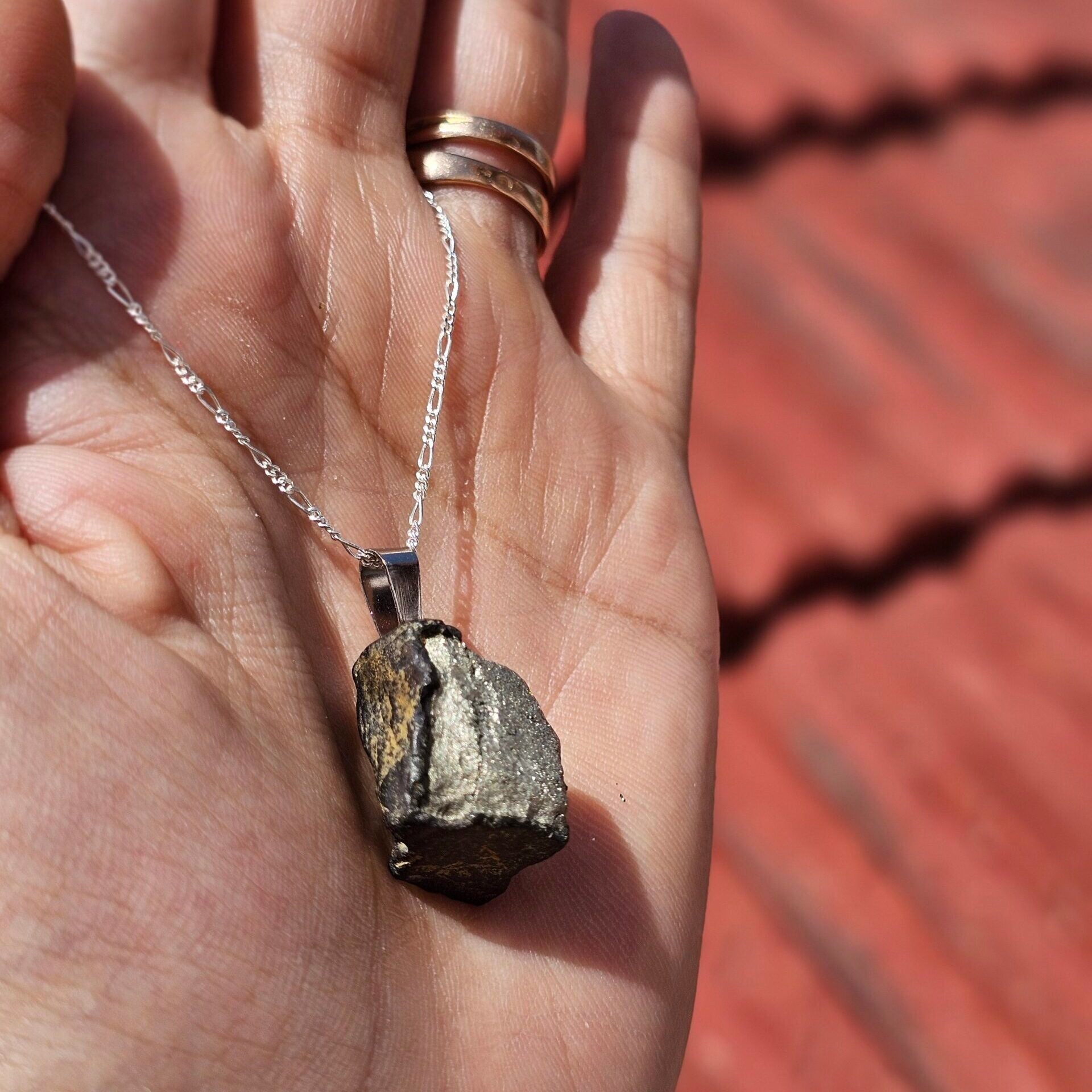 Collier Artisanal en Argent 925 et Pyrite - Élégance Unique