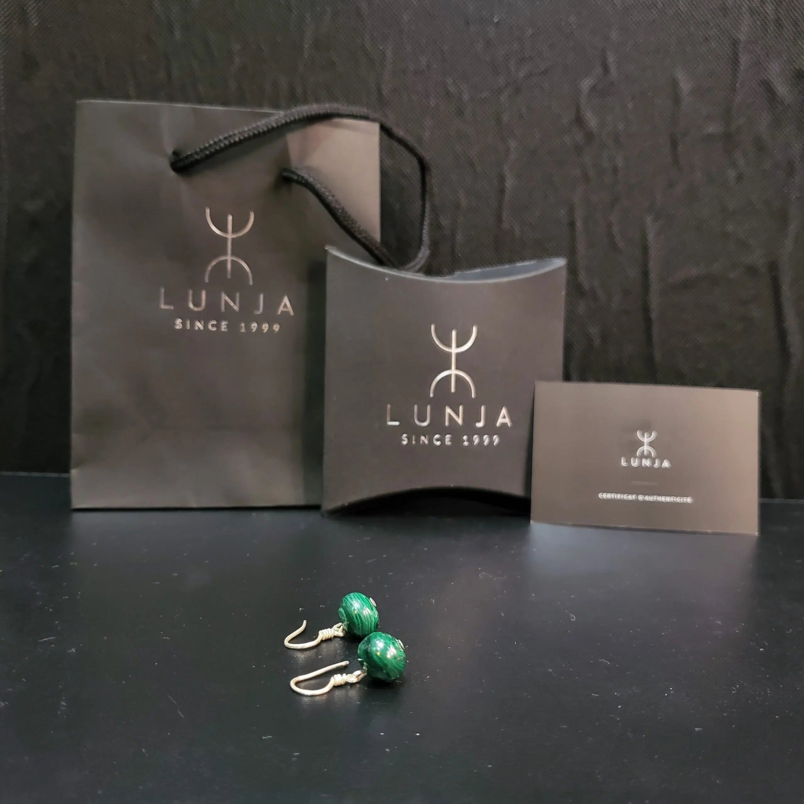 Boucle d'oreilles pierre naturelle Malachite