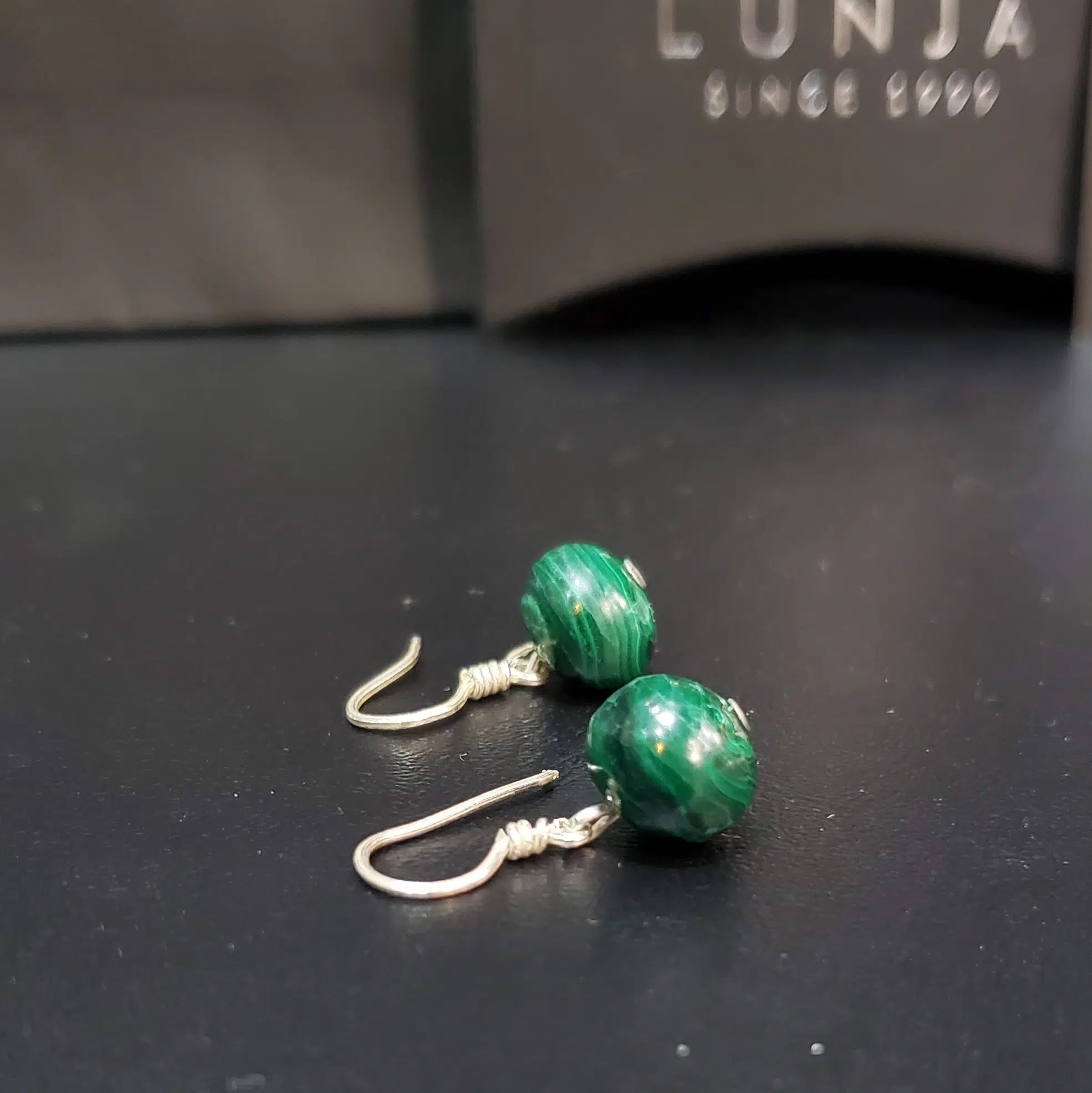 Boucle d'oreilles pierre naturelle Malachite
