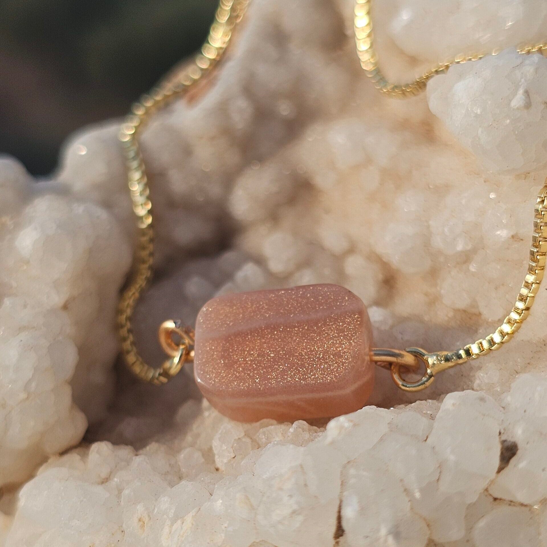 Bracelet Acier Inoxydable ; Pierre de Soleil - Éclat Optimiste