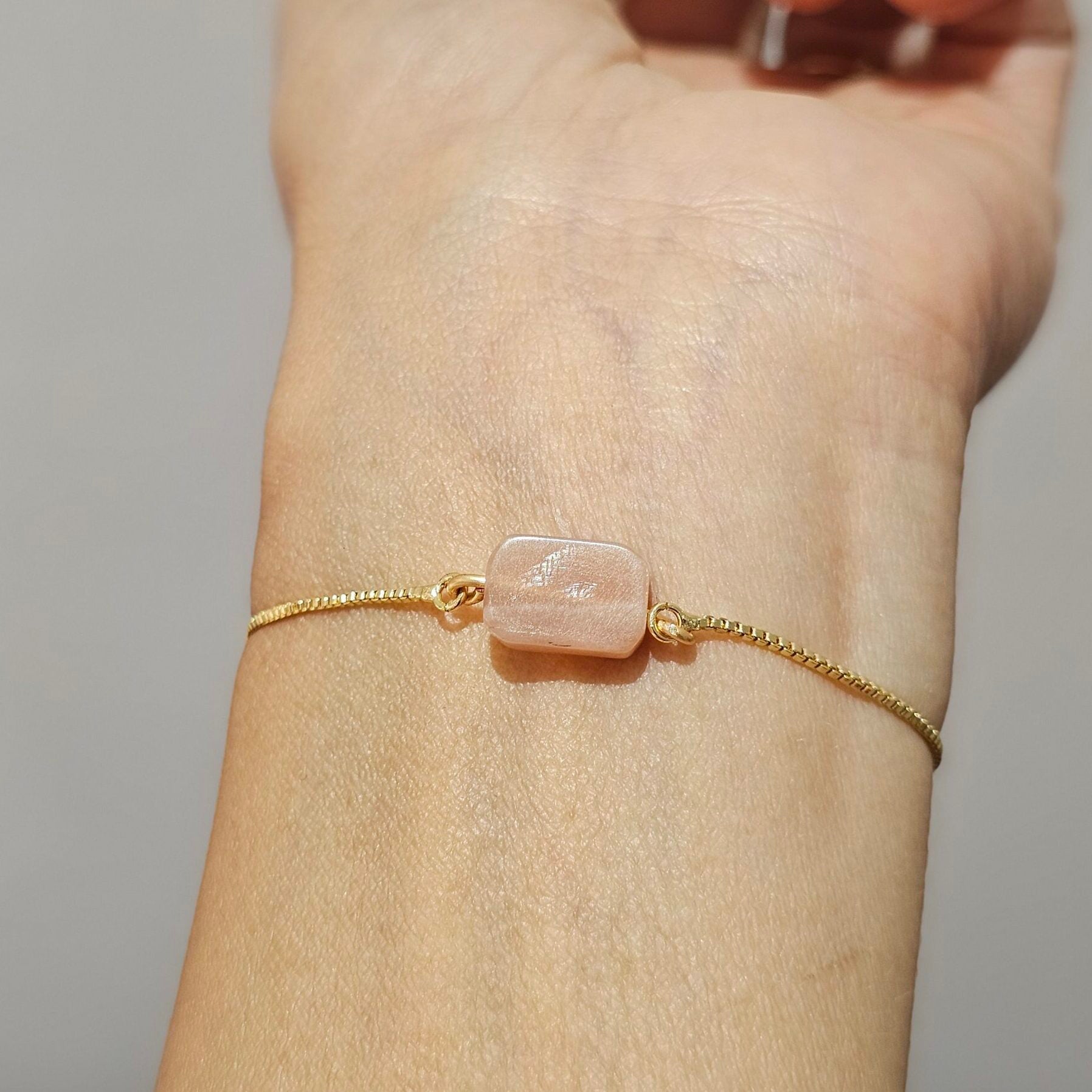 Bracelet Acier Inoxydable ; Pierre de Soleil - Éclat Optimiste