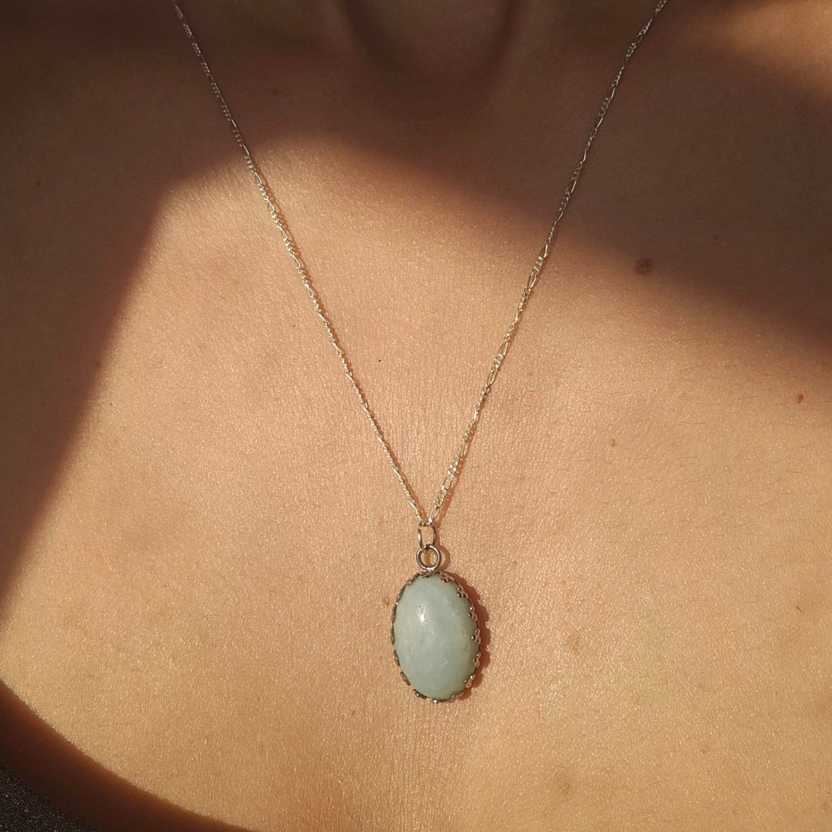 Collier en Argent 925 avec Pendentif Amazonite - Sérénité Océanique