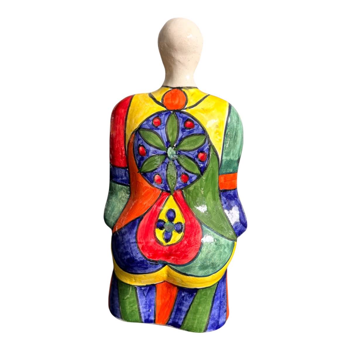 Sculpture féminine artistique - Pièce unique en céramique émaillée H 30 cm