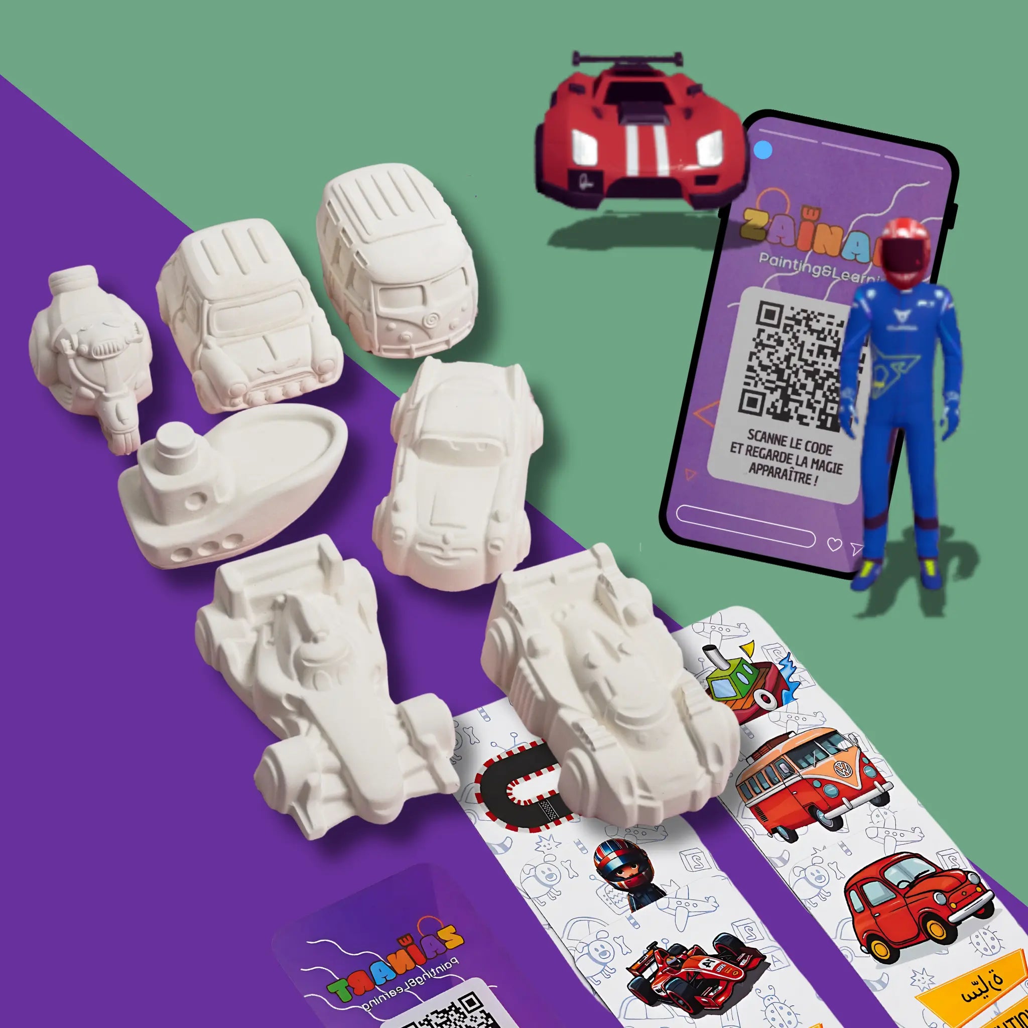 Kit de coloriage Transport avec expérience réalité augmentée