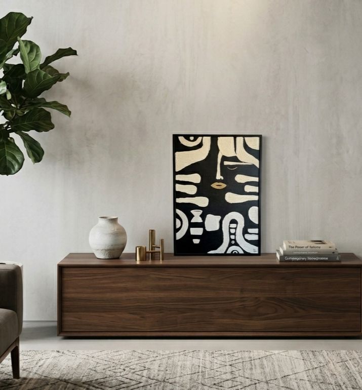 Peinture acrylique texturée noir et blanc pour un décor unique