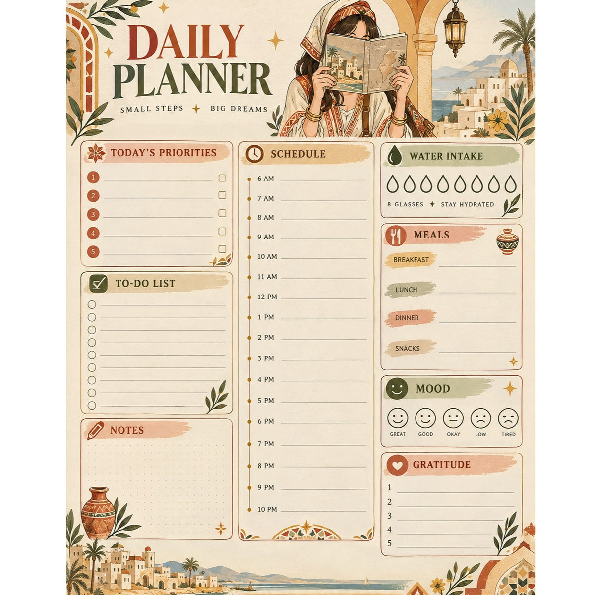 Planificateur quotidien esthétique pour une vie inspirante et organisée