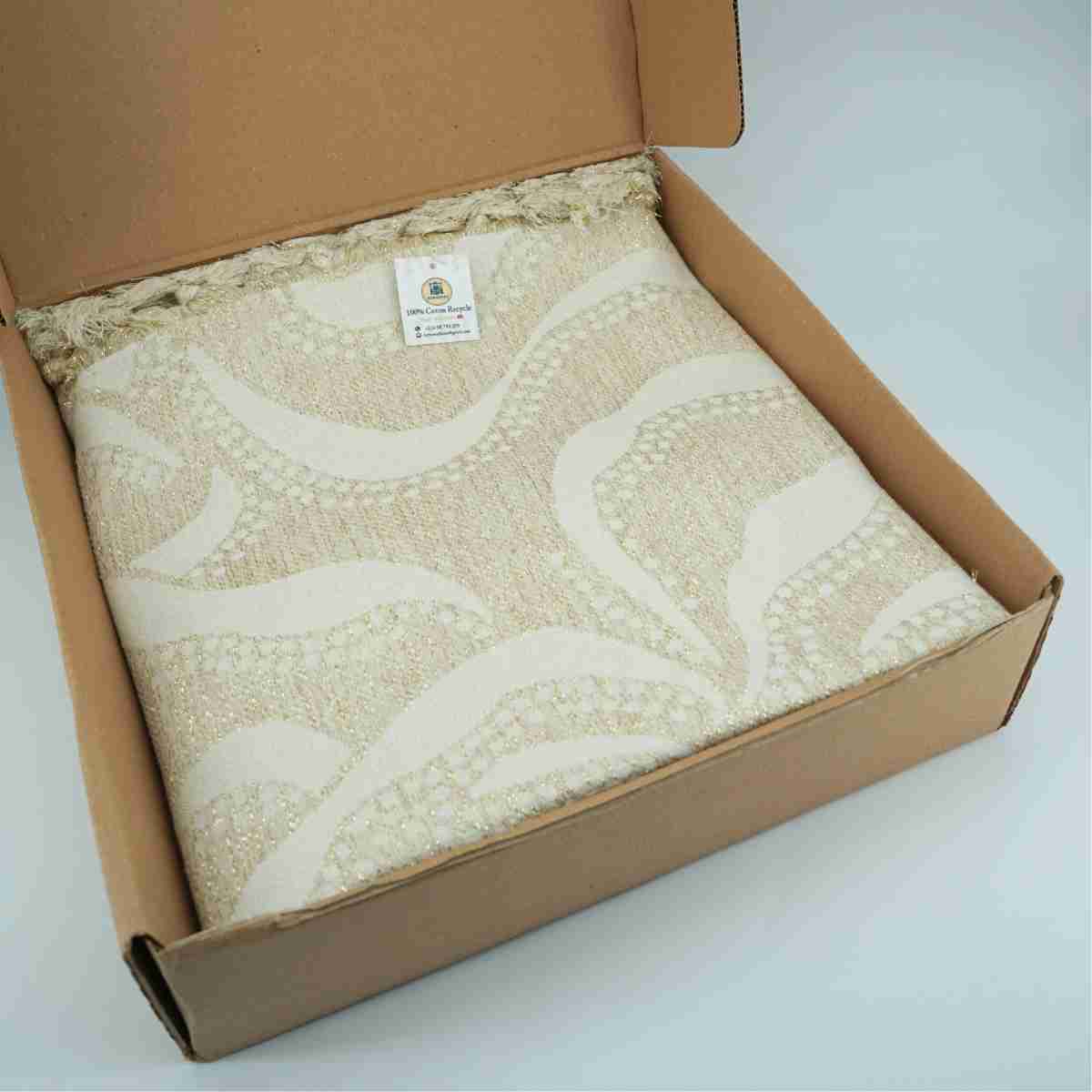 Jeté en coton recyclé Lurex