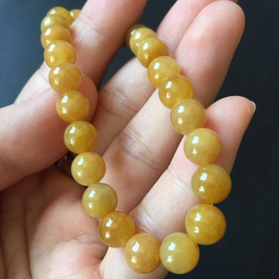 Bracelet PURETE & PAIX en pierre jadéite jaune