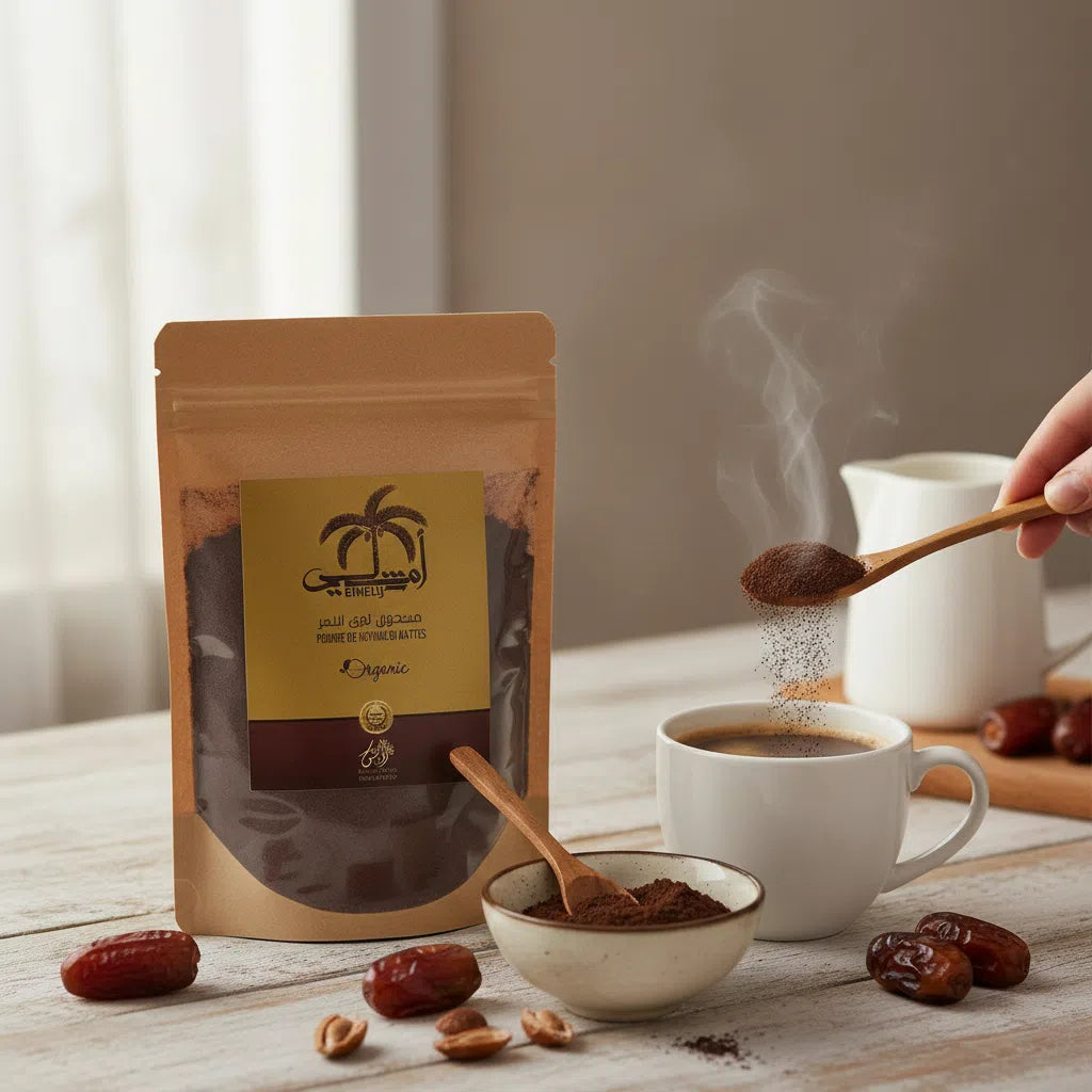 Poudre Bio de Noyaux de Datte Café Aromatique Sans Caféine