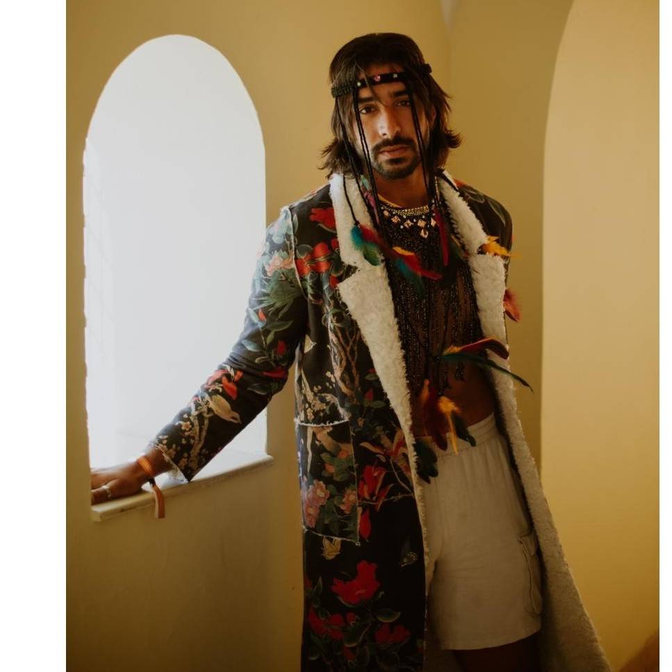 Manteau long botanique