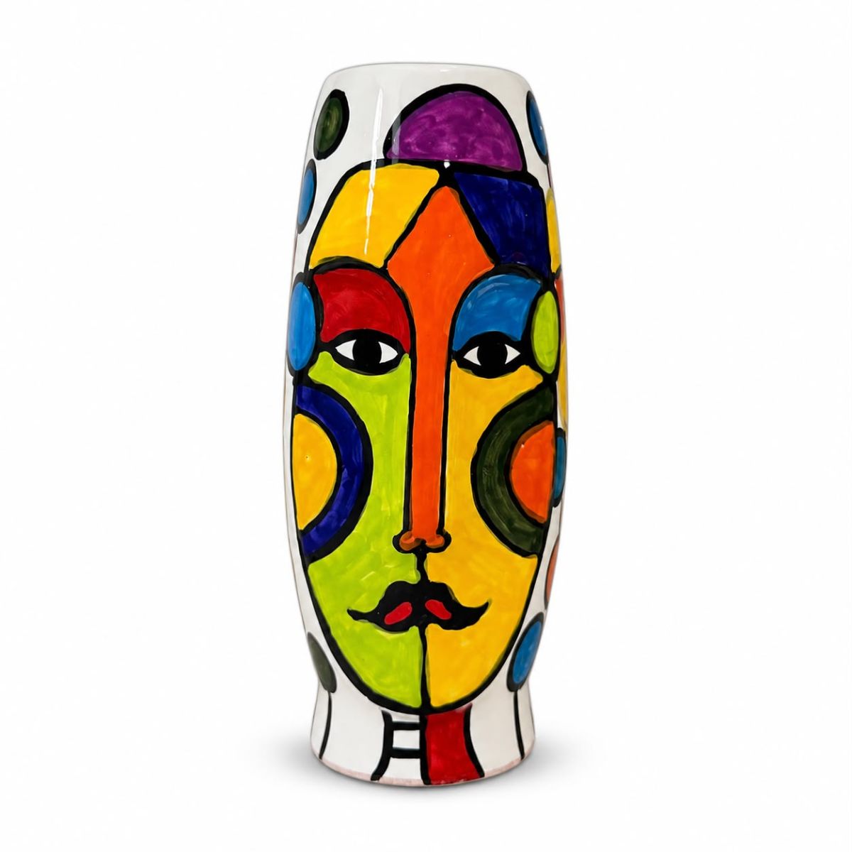 Vase abstrait en céramique émaillée design Pop Art irrésistible