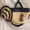 couffin artisanal pratique en simili cuir noir avec bandoulière