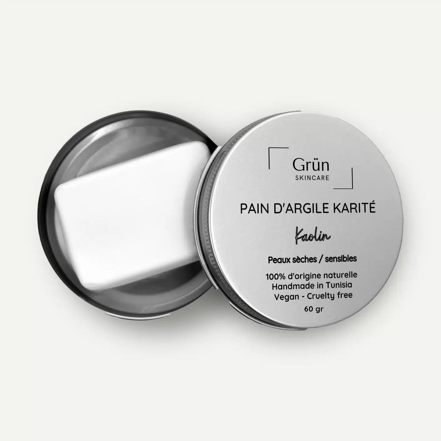 Pain d'argile Karité, kaolin - Peaux Sensibles- 60 gr