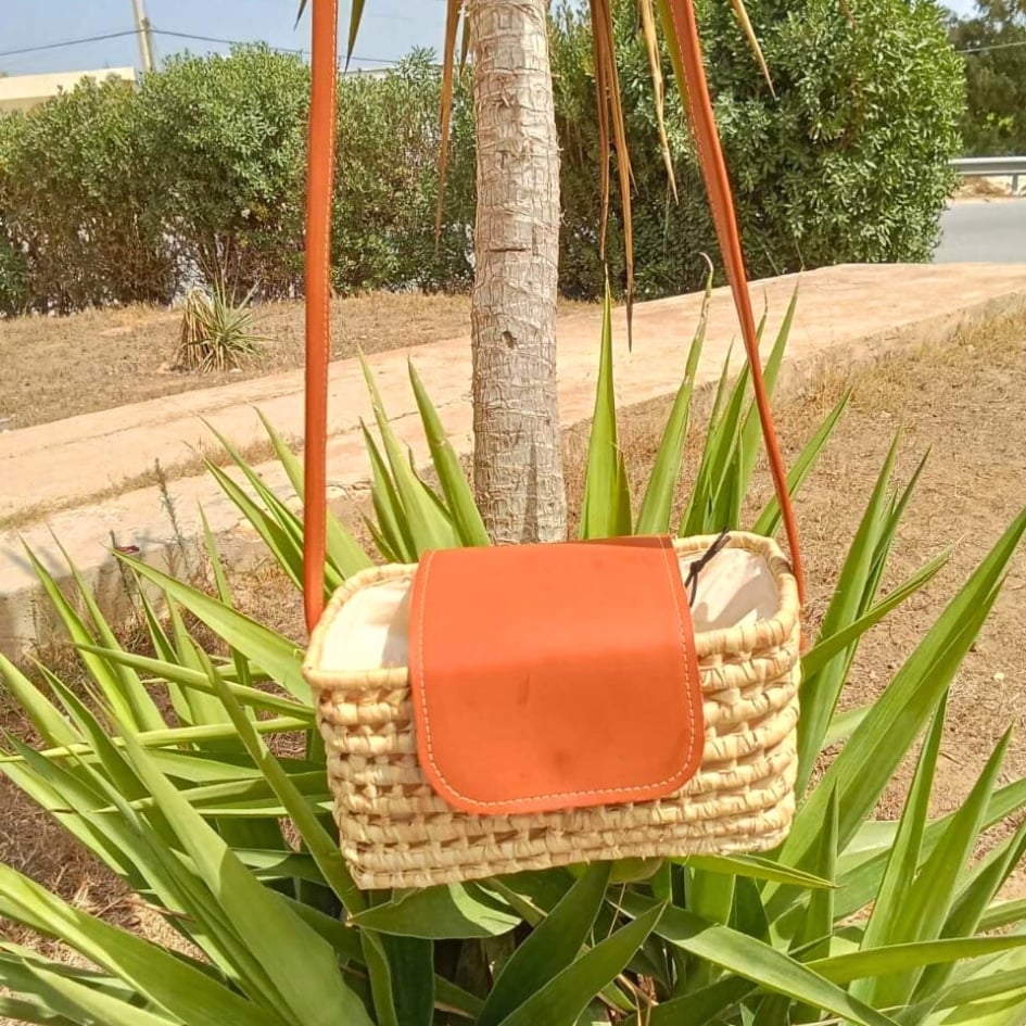 Small Straw Effect Handbag - Handmade
