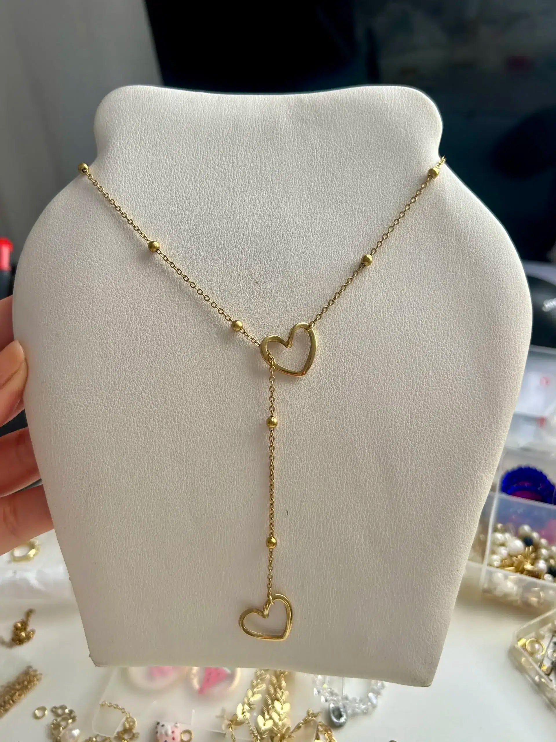 Collier en acier inoxydable “Cœur à Cœur”