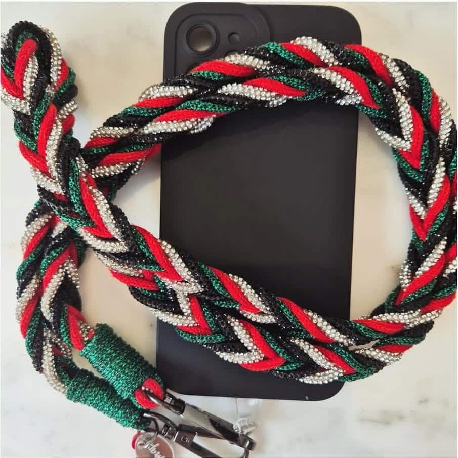 Palestine in my Heart Phone Chain - Hand Braided (Standard Size 1.20m)