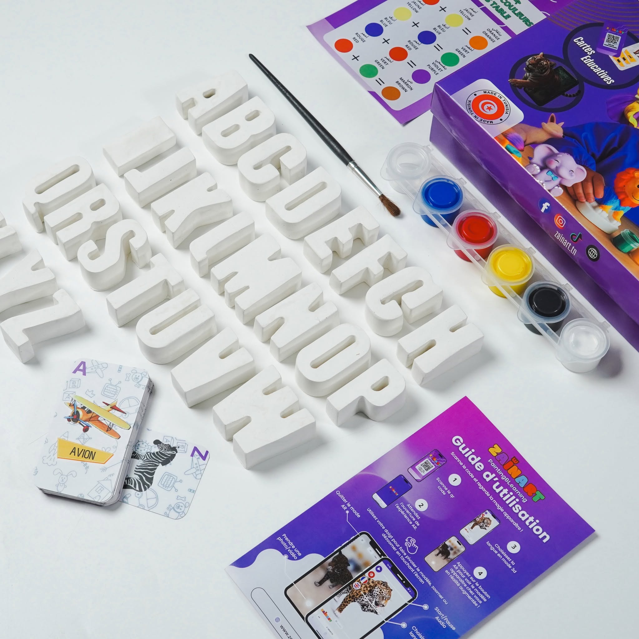 Kit de coloriage Alphabet et Numéro avec experience réalité augmentée