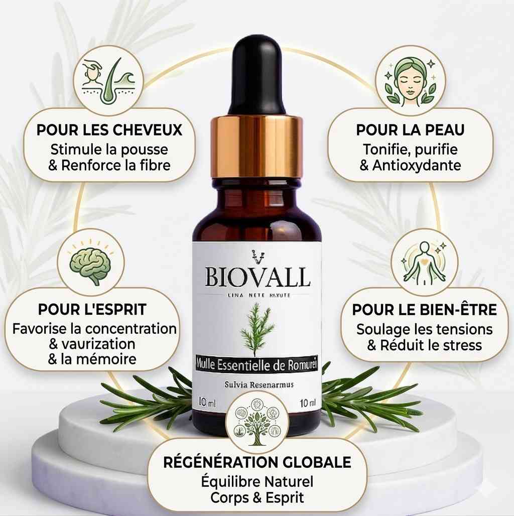 Huile essentielle romarin pure pour bien-être et vitalité