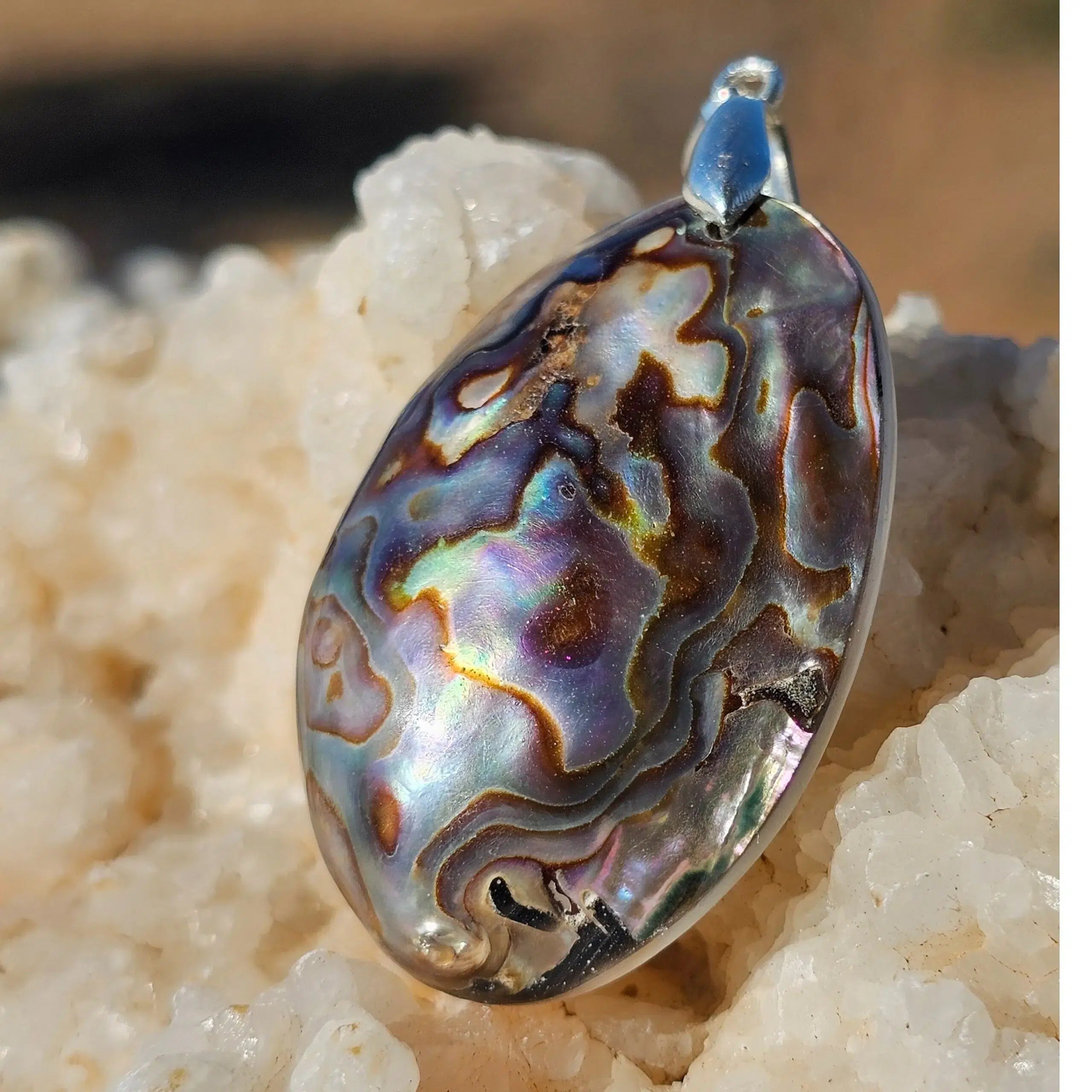 Collier Abalone Coquille Argent 925 - Éclat Naturel Océanique