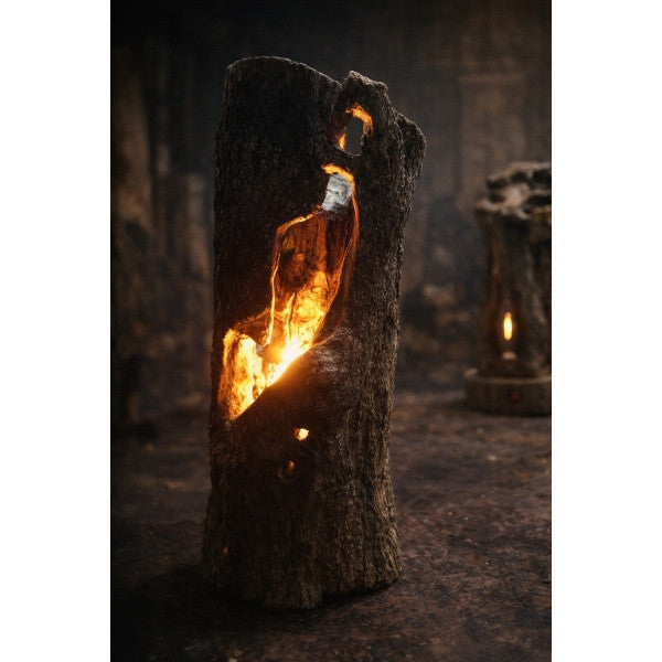 lampe tronc d'arbre design unique pour une ambiance chaleureuse