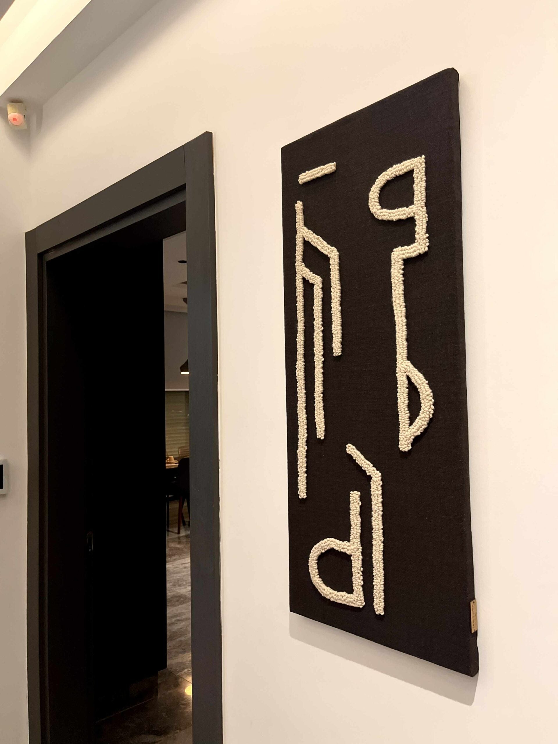 tableau abstrait élégant 40x100cm brodé à la main premium