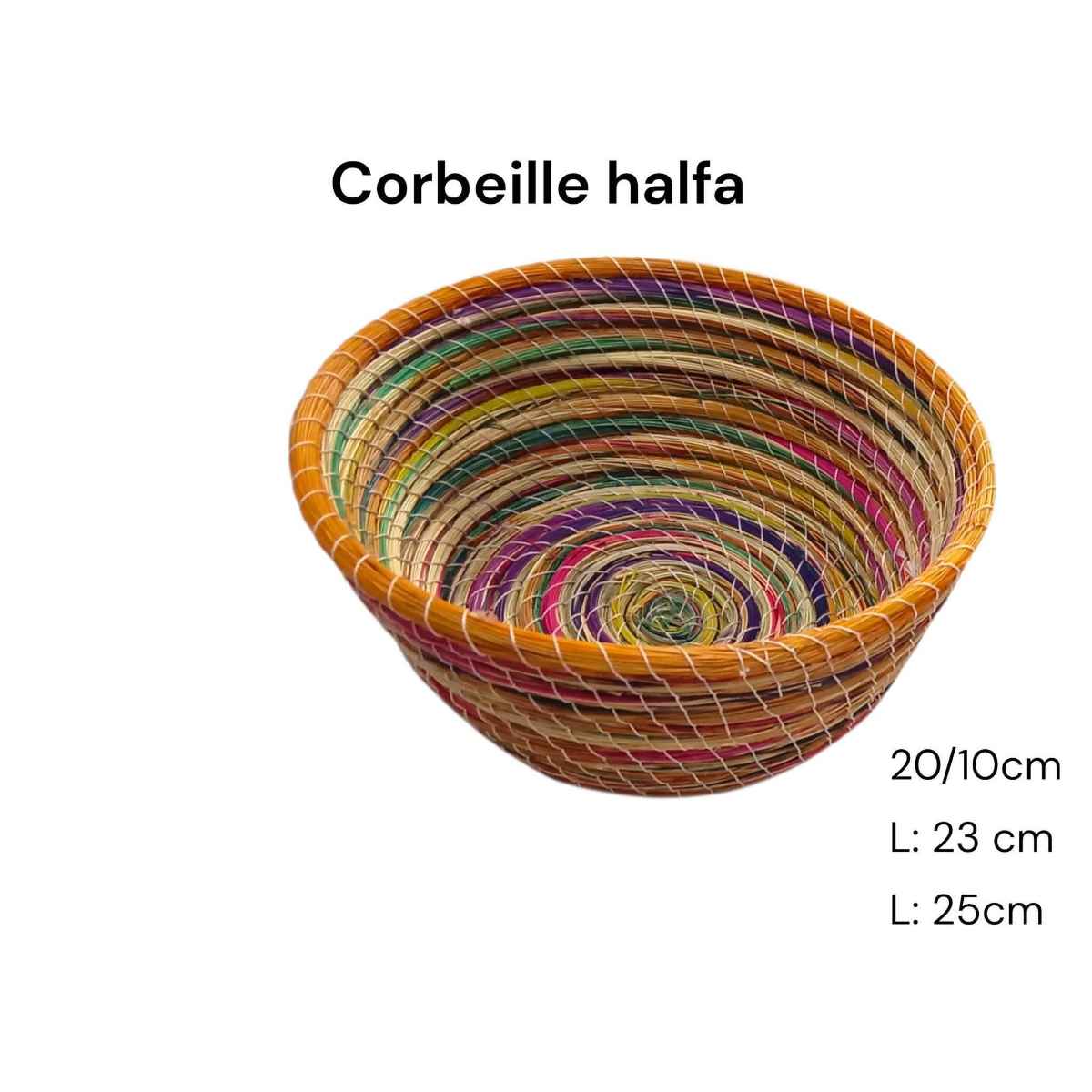 Panier tissé naturel multicolore