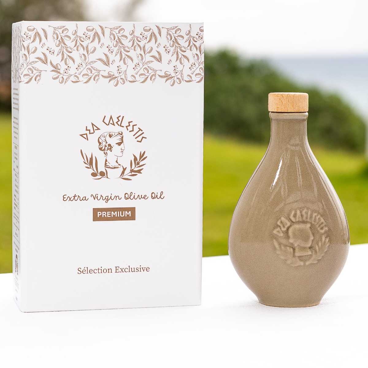 Huile d'olive premium dans un coffret luxueux d'exception