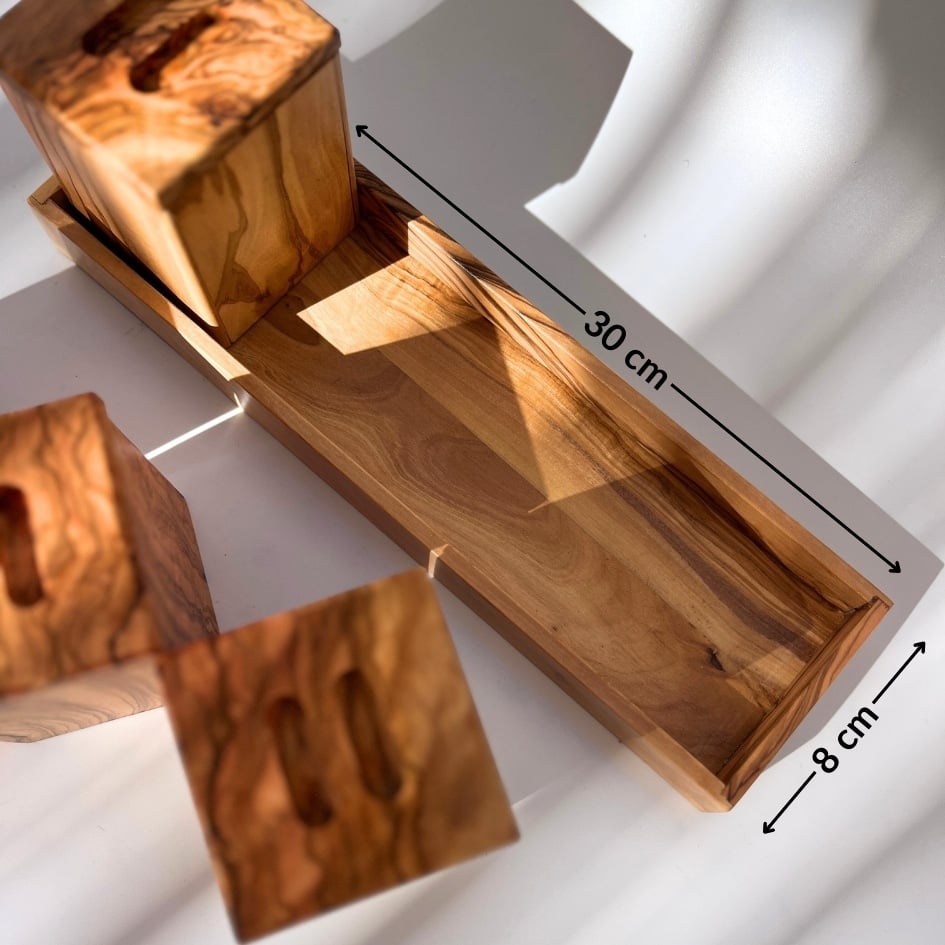 برطمانات توابل من خشب الزيتون - 3 أحجام مختلفة