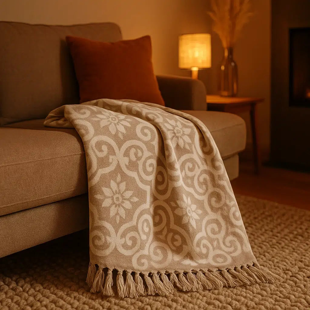 Jeté Sintra Grège Beige - Style et Confort Exceptionnels