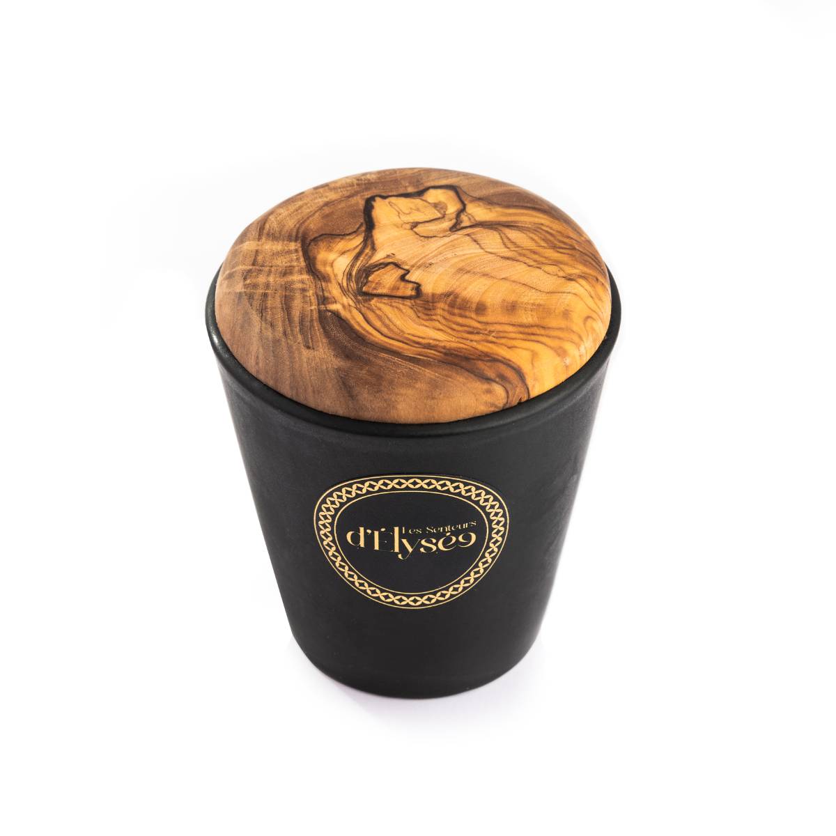 Bougie parfumée en bois d'olivier pour une ambiance raffinée