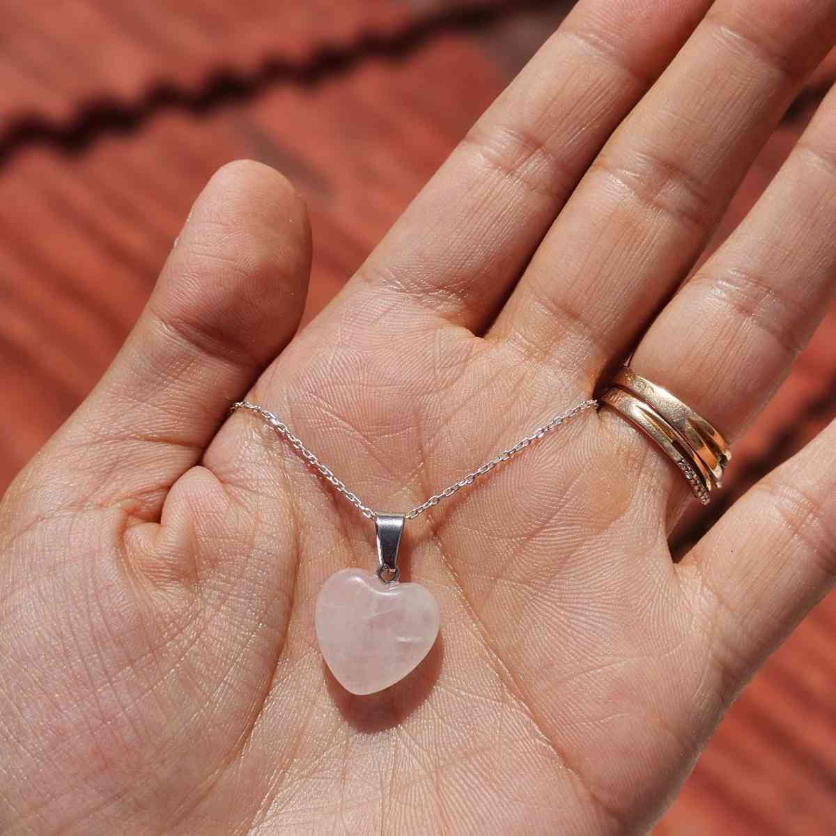 collier rose quartz cœur en argent 925 pour une élégance unique