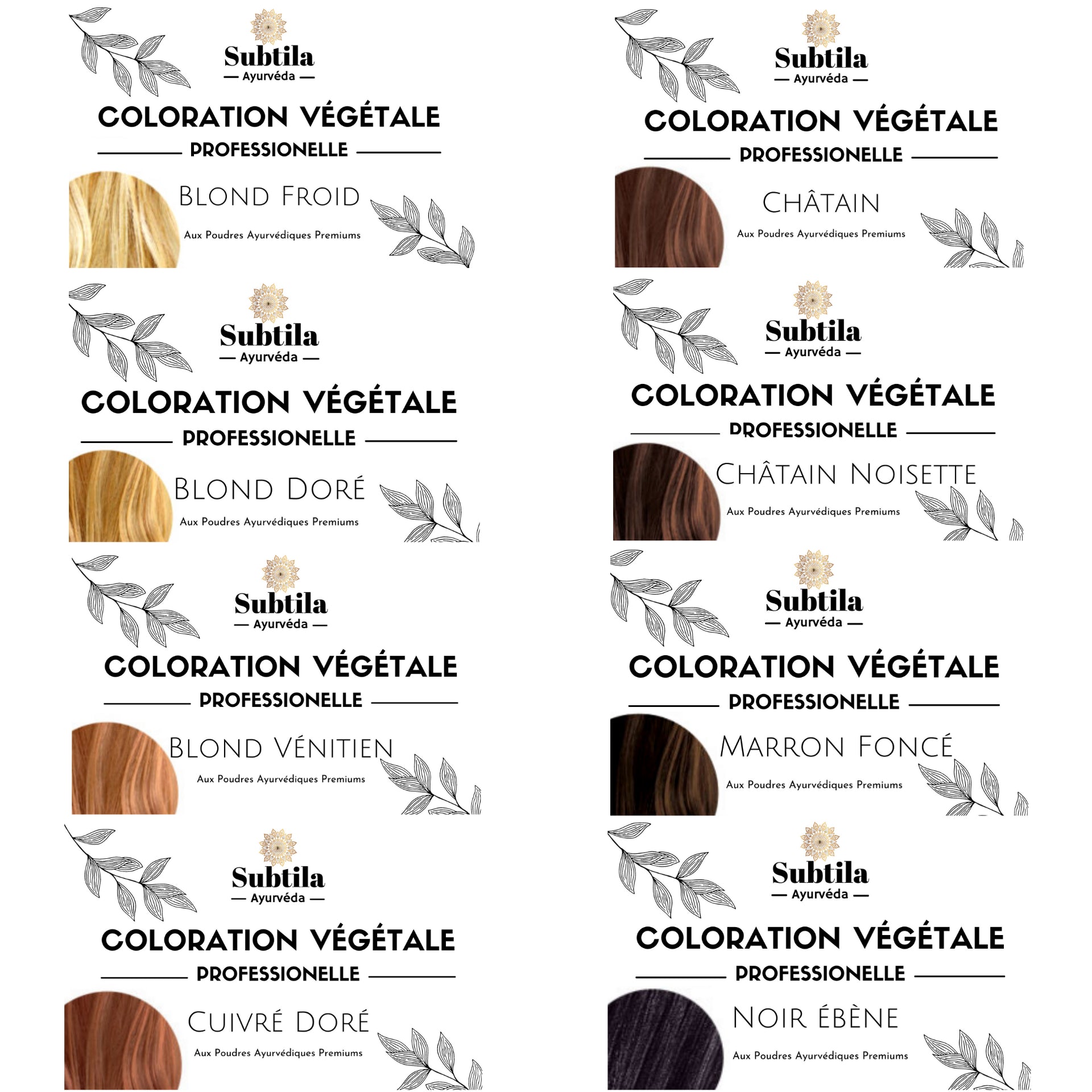 Coloration végétale cheveux Subtila