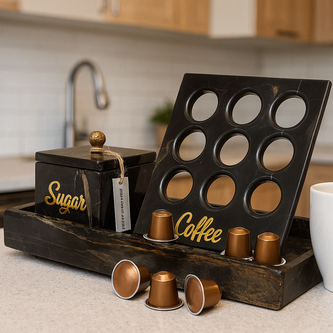 Coffee Corner Pack – 3 pieces: Tray, Sugar box, Capsule holder