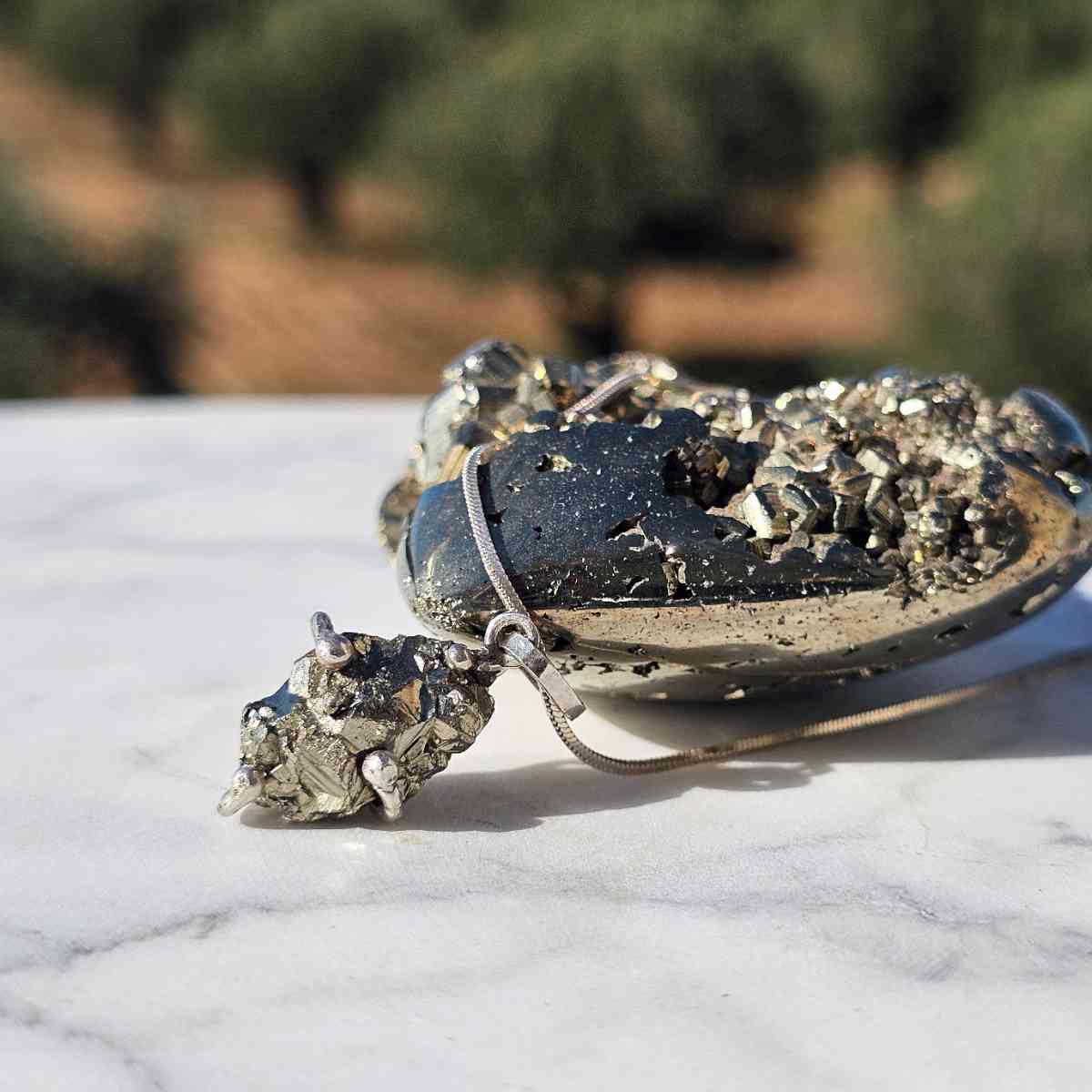 Collier pyrite en argent 925 pour un style raffiné exclusif