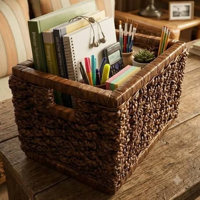 panier rangement marron 35x25x25 cm pour un intérieur élégant