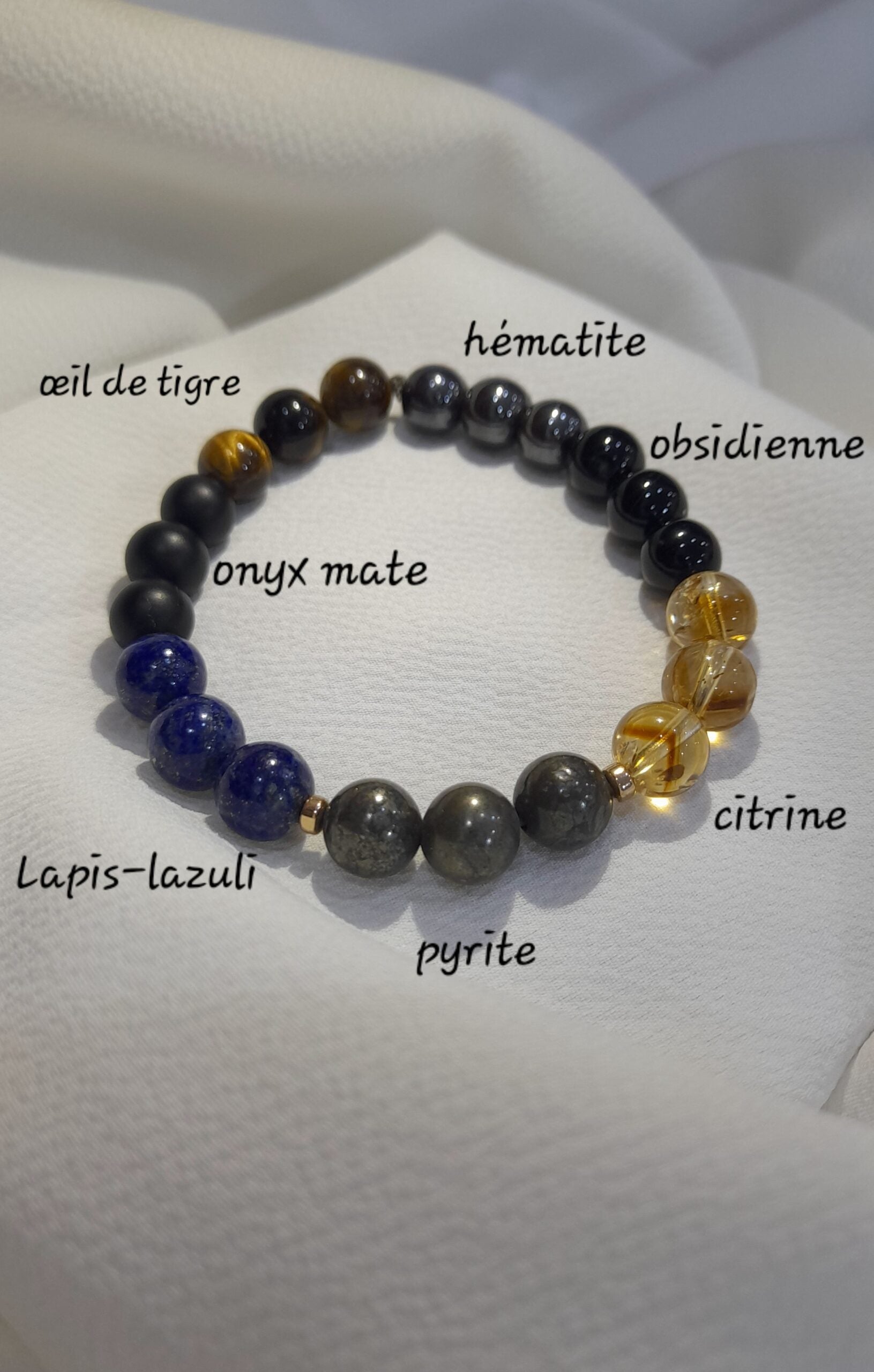 Bracelet Énergie Pierres Naturelles - Harmonie et Élégance