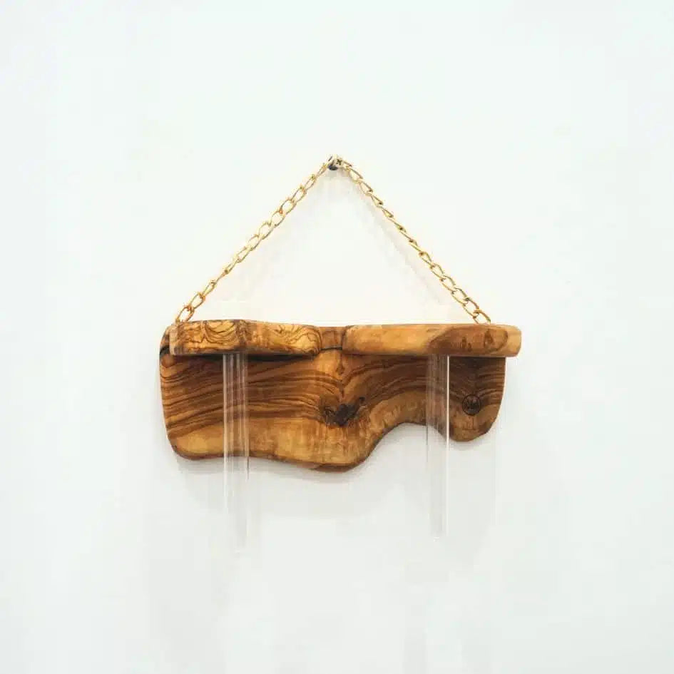 Station de Propagation en Bois d'Olivier avec Support et Tubes en Verre