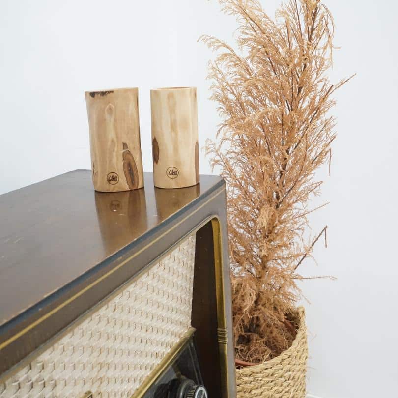 1 Porte-bougie en bois d'olivier naturel, artisanal et écoresponsable