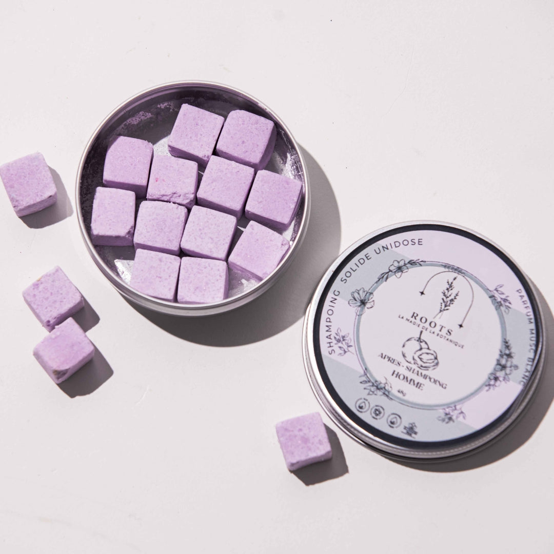 12 cubes d'après-shampoing solide musk blanc rouge rose pour cheveux gras