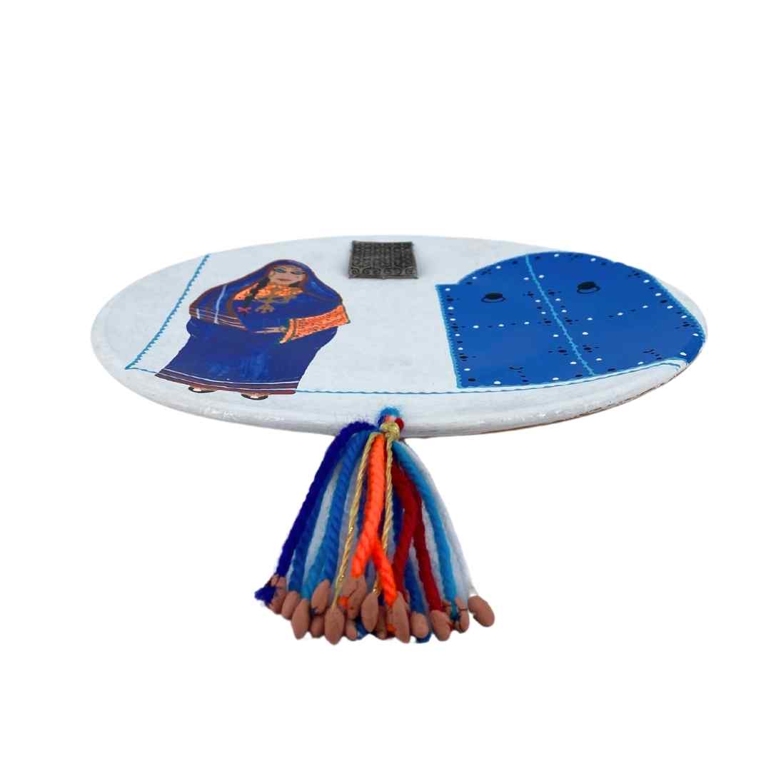 Pottery Plate Painting: Traditional Clothing and Festivities in Tunisian Colors