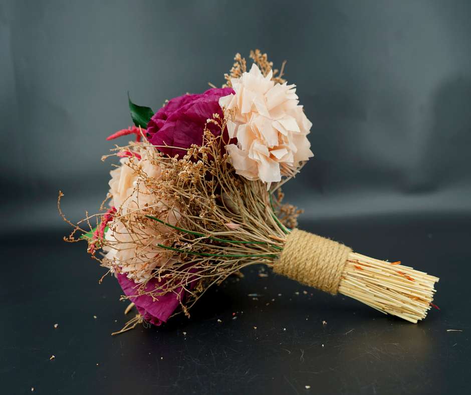 Purple Rose Wedding Flower Bouquet