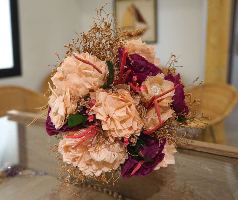 Purple Rose Wedding Flower Bouquet