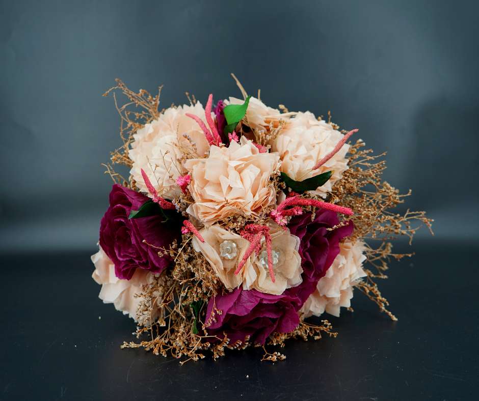Purple Rose Wedding Flower Bouquet