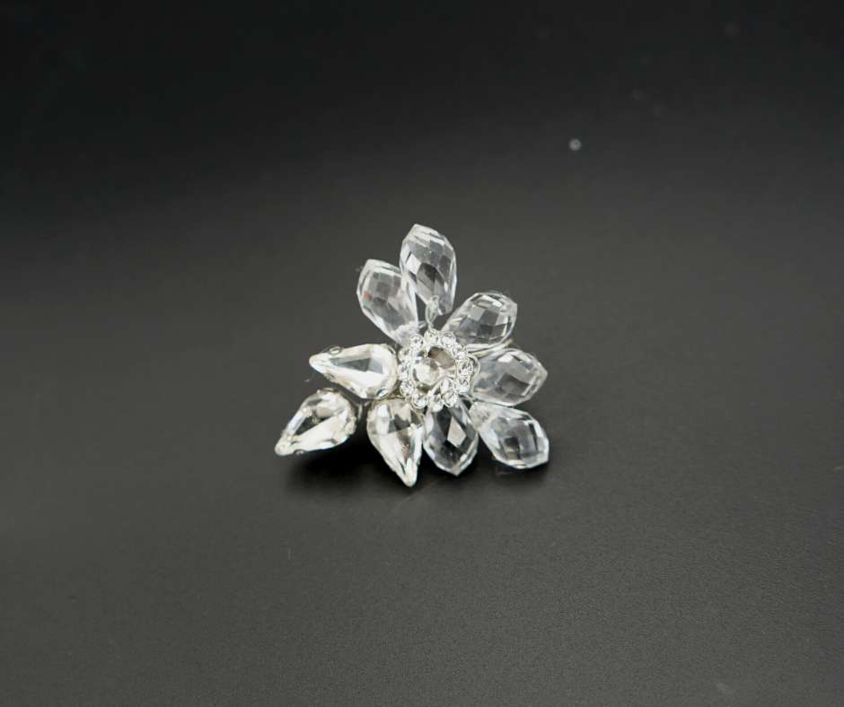 Bridal earrings, white color, Triangle model