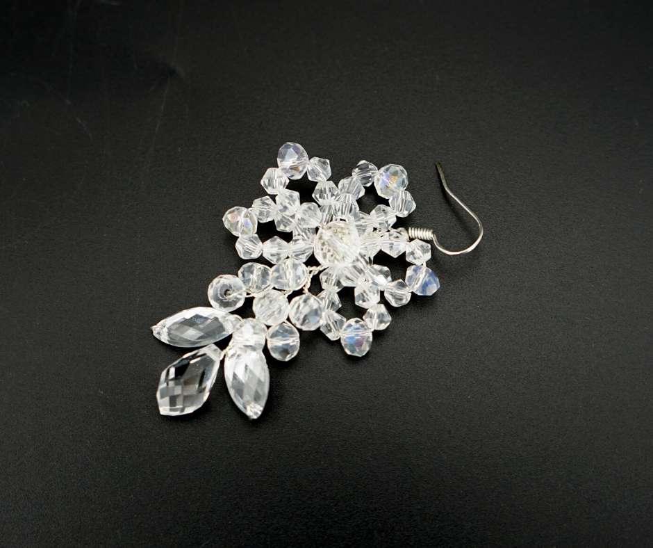 Bridal earrings, white color, princess model