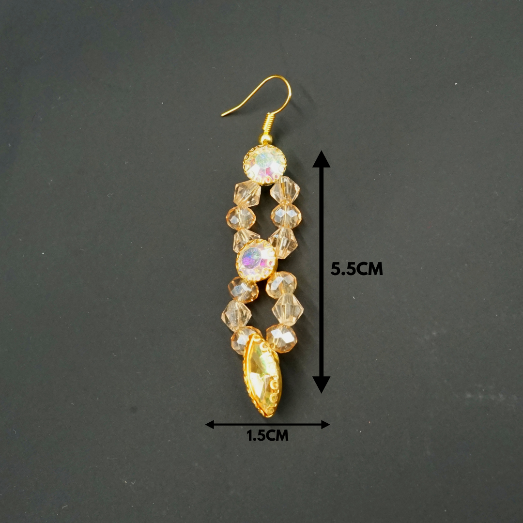 Gold-colored earrings, antique coral pattern
