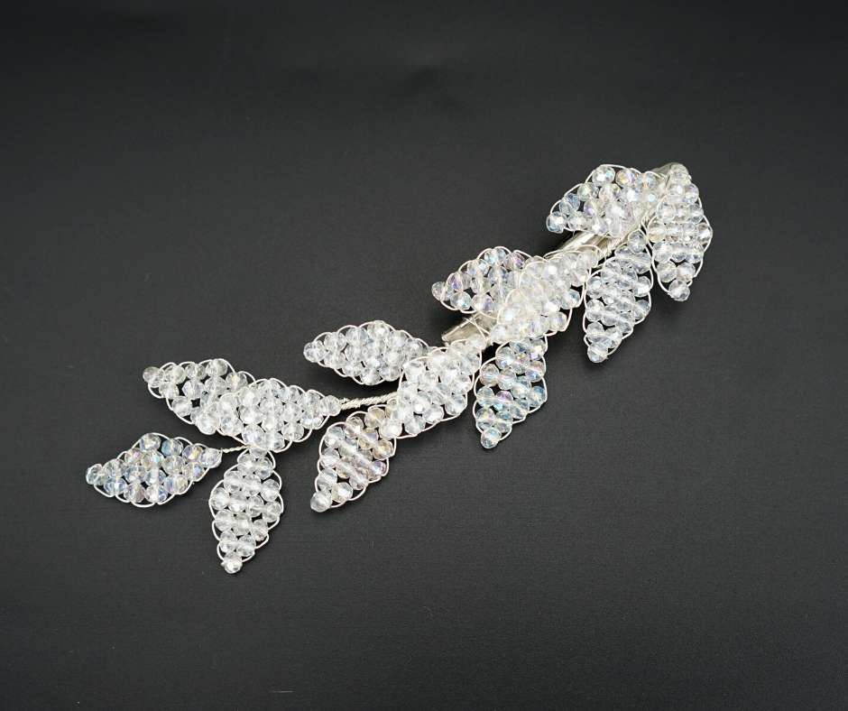 White brooch, floral model